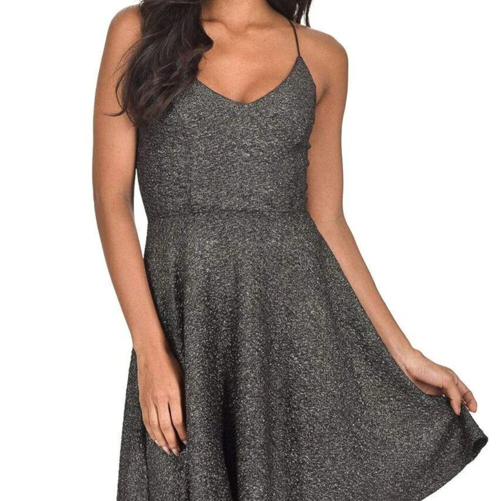AX Paris Black Sparkly Strappy Skater Dress